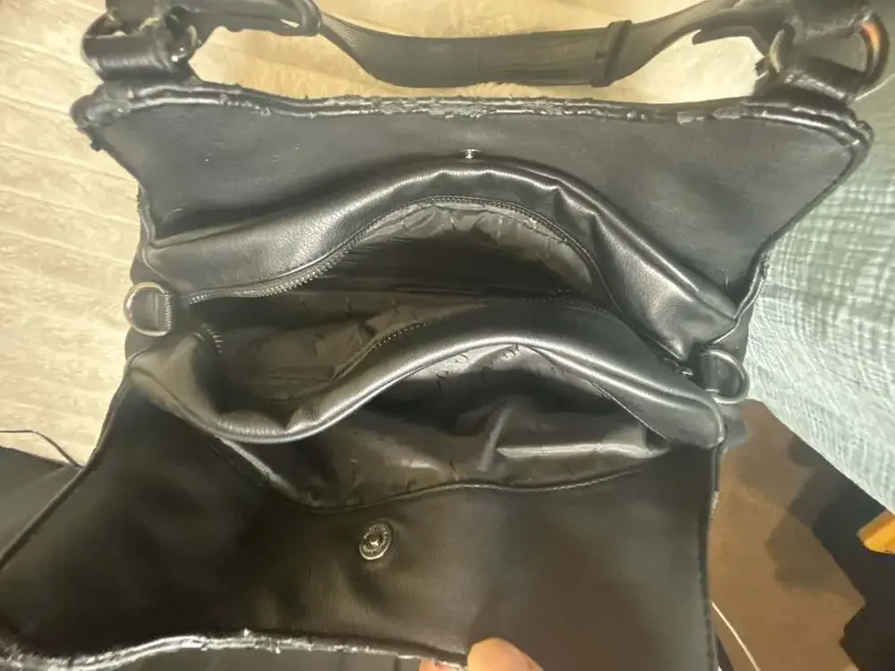 Simply Vera Vera Wang Black Faux Leather Slouchy Hobo Satchel Handbag